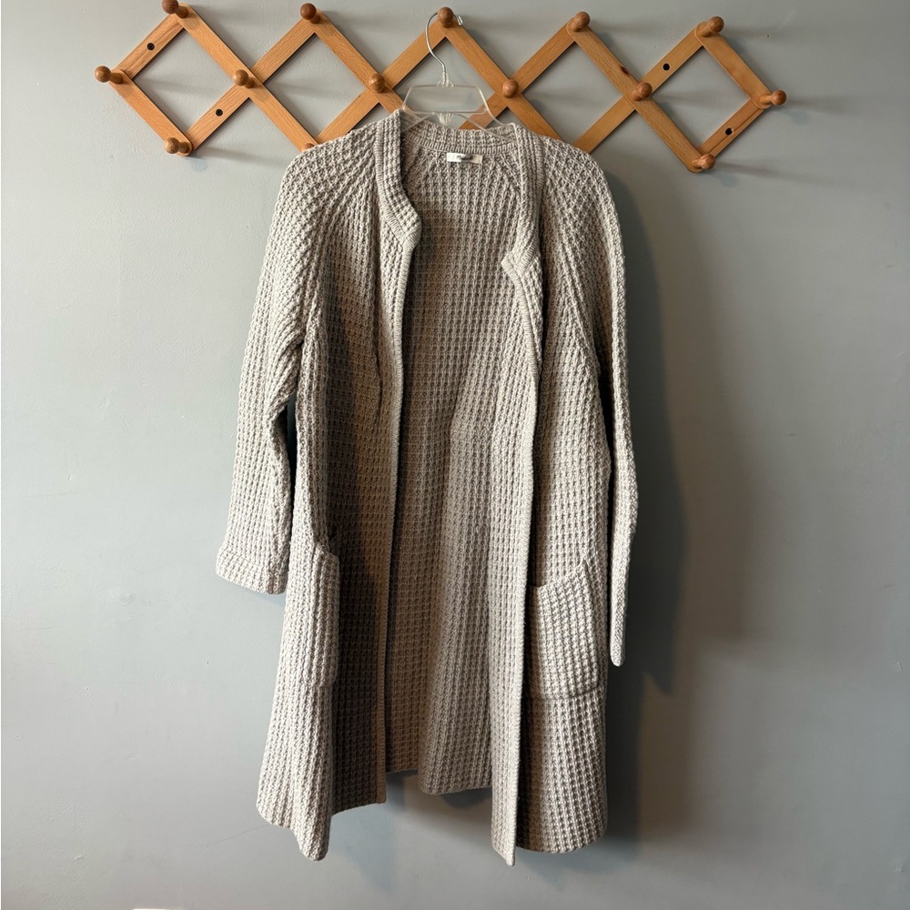 Women's Gray Waffle Knit Sweater